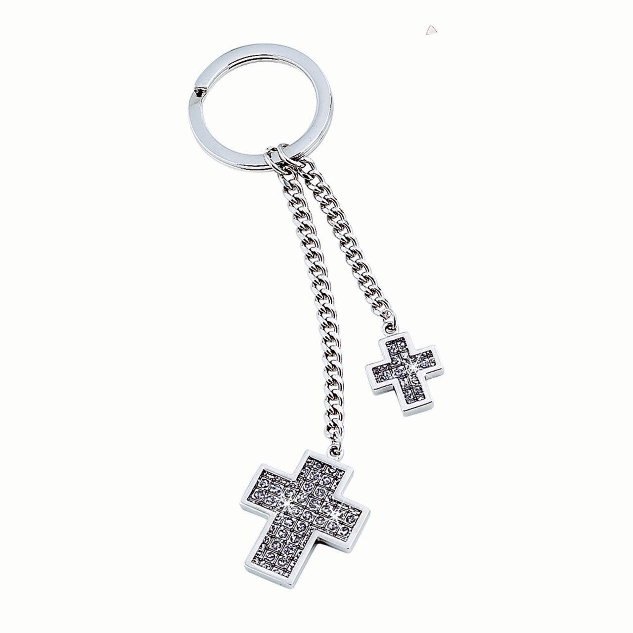 Contemporary Home Living 5" Acrylic Covered Crystals Double Cross Key Chain